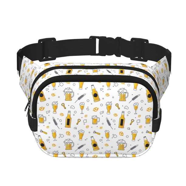 Balery Beer Mochila Cinturón para Mujeres y Hombres, Bolsa de Cintura Impermeable de Doble Capa con Correa