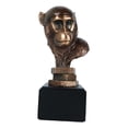 thumbnail image 2 of Wildlife Tropical Rainforest Chimpanzee Monkey Ape Head Bust Figurine With Base, 2 of 6