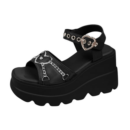 

sandals for Women Women Sandals Chunky Heel Platform Platform Platform Retro Cross Strap Sandals Thick Heel Sandals PU Dress Sandals for Women Black
