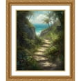 thumbnail image 2 of Maki 26x31 Gold Ornate Wood Framed With Double Matting Wall Art Titled - Open The Cove Iii, 2 of 6