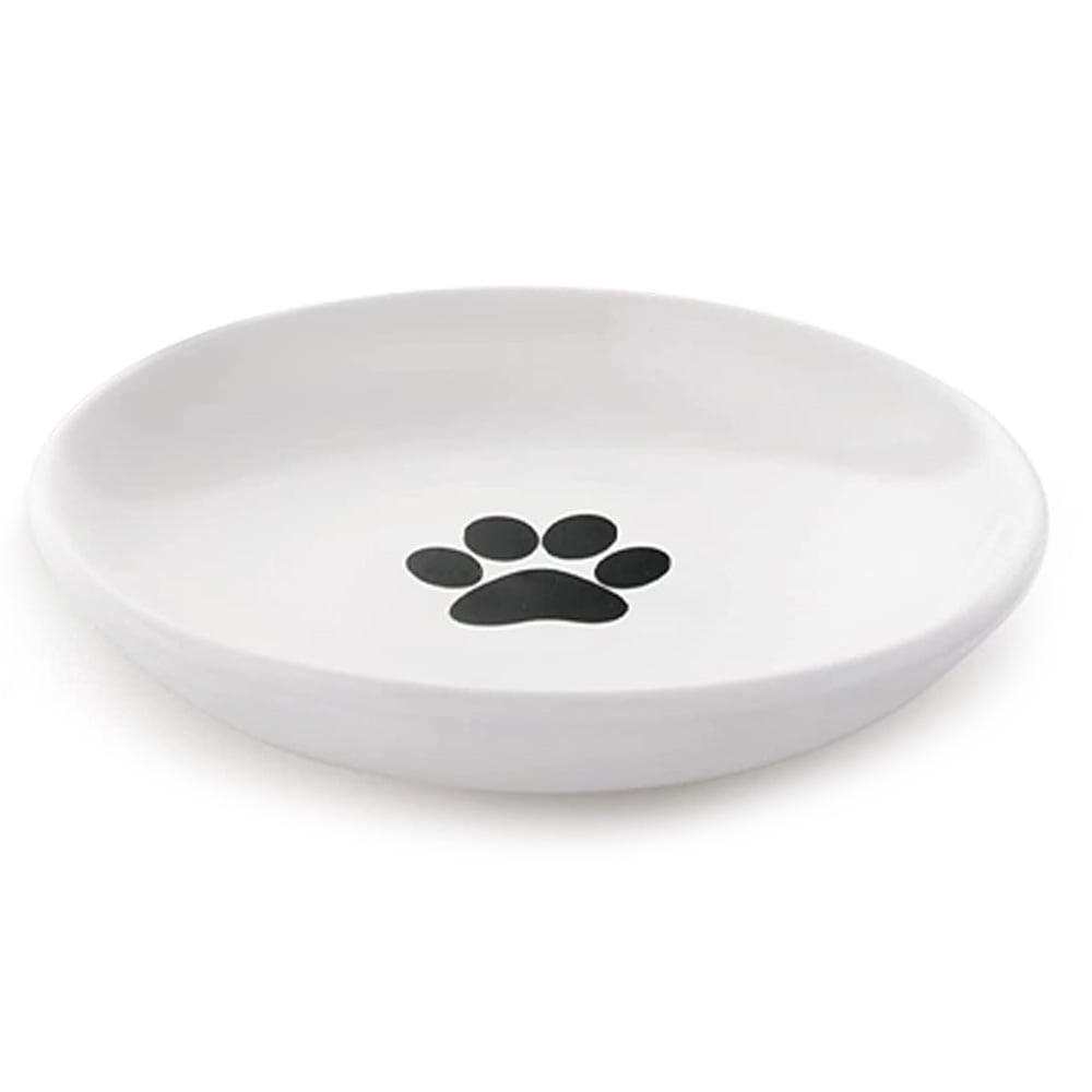 Ceramic Cat Food Plate, Cat Wet Food Bowl , Whisker Fatigue Cat Bowl Shallow Cat Food Dish for