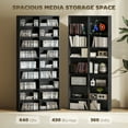 thumbnail image 4 of HOMCOM DVD Shelf with 18 Compartments and 14 Adjustable Shelves, Black, 4 of 10