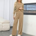 thumbnail image 2 of Ashirexll Womens Winter Sets, Womens 2 Piece Outfits, Winter Collar Fashion Loose Casual Sweater and Long Pants Knitted Long Sleeve Set, 2 of 6