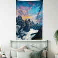 thumbnail image 4 of Mountain Tapestry, Alpine Scenery Foggy Italian Natural Park Vivid Sky Above Clouds Photography, Wall Hanging for Bedroom Living Room Dorm Decor, 60W X 80L Inches, Black White Blue, by Ambesonne, 4 of 5
