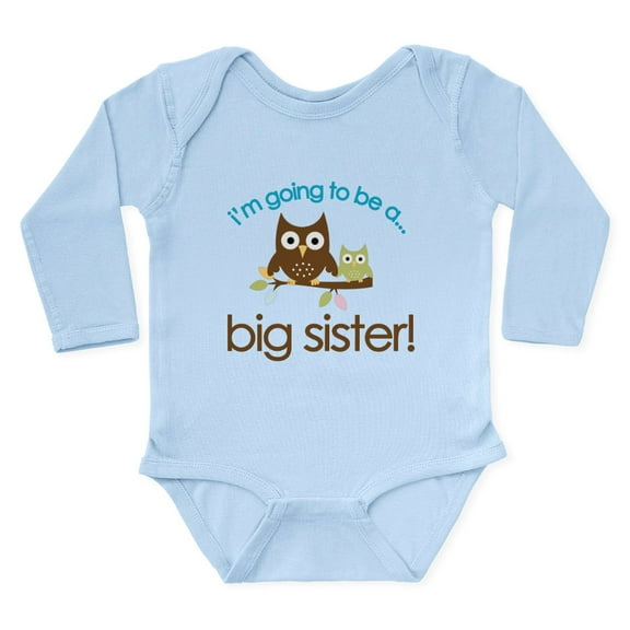 CafePress - I'm Going To Be A Big Sister Owl Shirt Body Suit - Long Sleeve Cotton Baby Bodysuit
