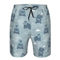 thumbnail image 4 of Kdxio Cute Hippopotamus Pattern Mens Casual Shorts - Drawstring Summer Beach Sports Shorts for Men, 4 of 9