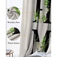 thumbnail image 3 of Rustic Home Blackout Curtains for Bedroom Living Room Darkening Curtains 63 Inches Long Eucalyptus Leaves Floral Beige Buffalo Plaid Window Curtain 2 Panels Set Window Treatment Drapes 42"x63", 3 of 9