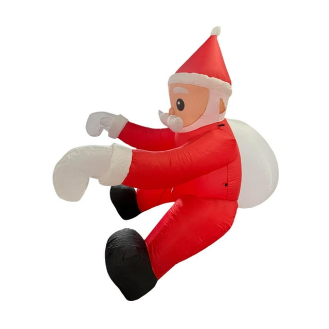 GUOOL Christmas Inflatable Climbing Santa Claus with Light for Fence Window Garden 2m White Light