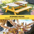 thumbnail image 6 of Sunflower Truck Table Cloths for 5 Foot Rectangle Tables, Summer Botanical Elegant Pastoral Floral Wooden Patio Waterproof Elastic Fitted Tablecloths, Washable Rectangular Table Cover for Camping, 6 of 8