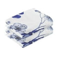thumbnail image 2 of Flowes Floral Blue Bath Hand Towels 2 Pcs Absorbent Face Towel Soft Breathable Cotton Towel Set for Bathroom Kitchen Hotel Spa Decor, 2 of 8