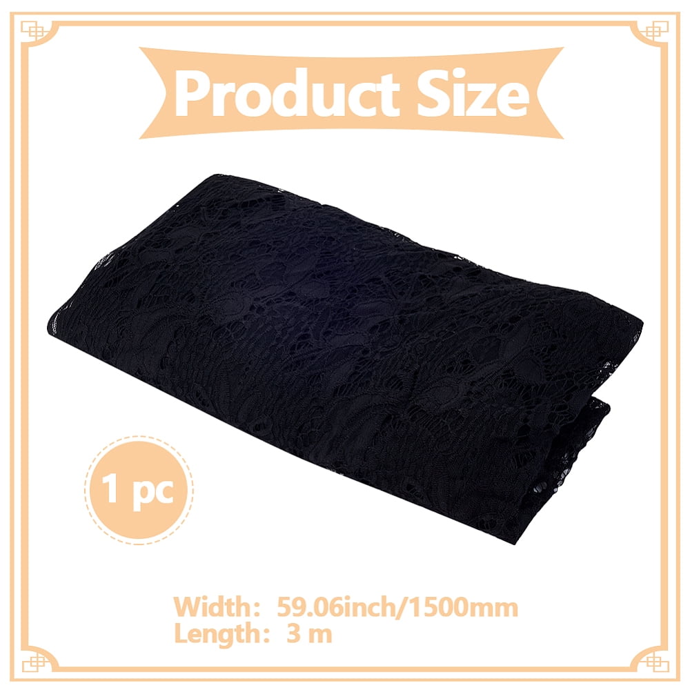 Nylon Flower Lace Ribbon Clothes Accessories Black 59-1/8 inch(1500mm) DIY