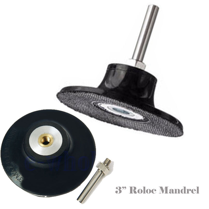 NEW 3" Roll & Lock Mandrel Sanding Disc Roloc Pad Holder Arbor 