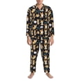 thumbnail image 3 of Naloa Cute Dogs Corgi Men’s Pajamas Set - Long Sleeve Button Down Sleep Shirt and Pajama Bottoms Sleepwear Set-Medium, 3 of 7