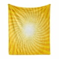 thumbnail image 1 of Abstract Soft Flannel Fleece Throw Blanket, Sunburst Spiral Circling Twisted Lines with Sunshine Summer Theme, Cozy Plush for Indoor and Outdoor Use, 70" x 90", Yellow and Earth Yellow, by Ambesonne, 1 of 6