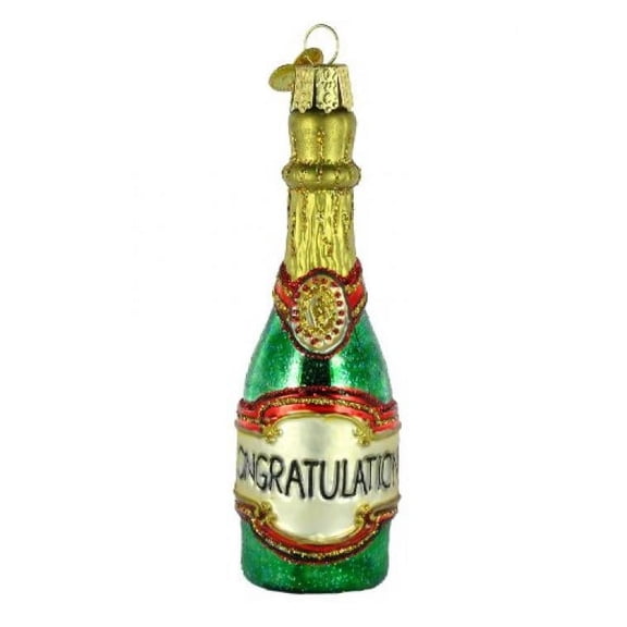 Old World Christmas Champagne Bottle Glass Blown Ornament