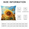 thumbnail image 5 of Shangniulu Sunflowers Pillowcases Yellow Flowers Golden Butterfly in a Rusty Iron Bucket Pillow Case Decorative Throw Pillow Cover for Home Sofa Office 18x18inch, 5 of 5
