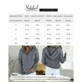 thumbnail image 3 of Sidefeel Womens Hooded Button Collar Hoodies Pullover Sweatshirts Casual Drawstring Long Sleeve Tops Shirts S-XXL, 3 of 8