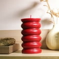 thumbnail image 6 of (2 pack) Better Homes & Gardens Unscented Bubble Pillar Candle, 3x5 Inches, Red, 6 of 7