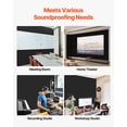 thumbnail image 2 of VEVOR 5 Pack Acoustic Panels with Self Adhesive, 47.2 x 23.6 x 0.4 inch Sound Proof Foam Panels, Polyester Fiber Soundproof Wall Panels High Density, for Home, Studio, Office, Theater, Black, 2 of 9