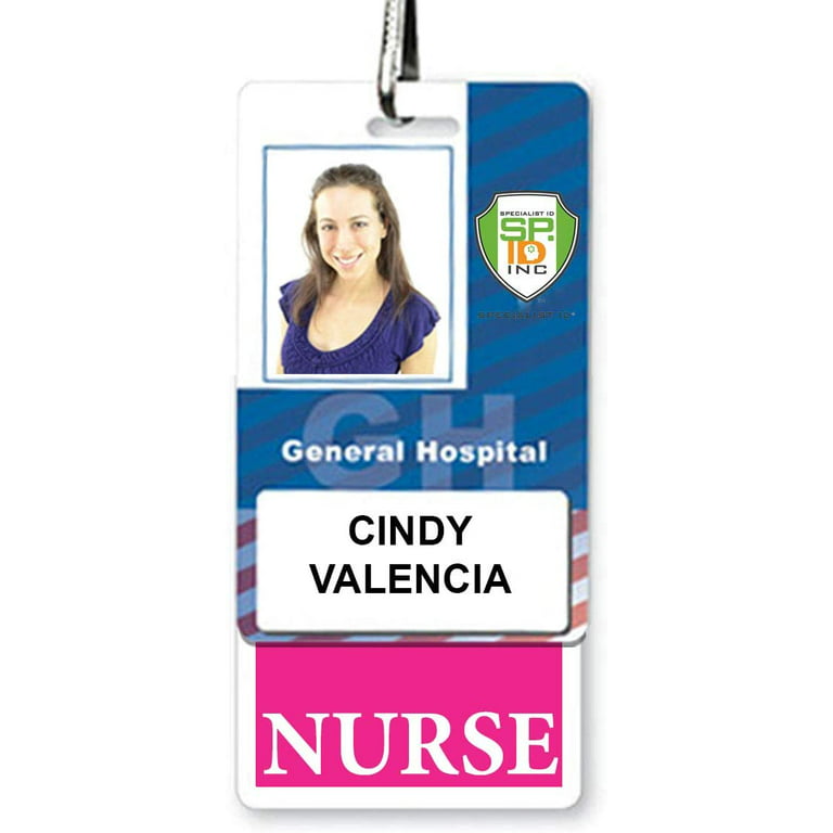 Nurse Badge Buddy - Heavy Duty Vertical Badge Buddies for Nursing - Spill &  Tear Proof Cards - 2 Sided - Quick Role Identifier ID Tag Backer by  Specialist ID (Hot Pink) 
