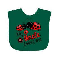 Inktastic My Uncle Loves Me with Cute Ladybugs Boys or Girls Baby Bib