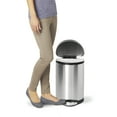 thumbnail image 3 of Simplehuman 10 Liter / 2.6 Gallon Small Bathroom Step Trash Can Brushed Stainless Steel, 3 of 5