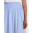 thumbnail image 5 of Time and Tru Women's Smocked Waist Cotton Midi Skirt, Sizes XS-XXXL, 5 of 6
