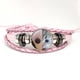 thumbnail image 4 of Jujustu Kaisen-pulsera de cuero rosa, brazalete multicapa con botón de cabujón de cristal, Gojo Satoru, Choso Geto, 4 of 4