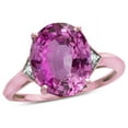 thumbnail image 3 of Star K � Large Oval 12x10 Simulated Pink Tourmaline 3 Stone Trillion Setting Ring, 3 of 9