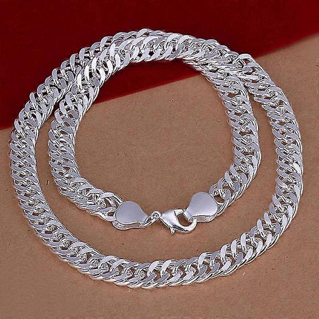 Nueva joyería de moda, collar con colgante de gota de plata de ley 925 en todo el lado, regalo unisex para hombre y mujer