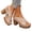 Beige, variant on Platforms Heeled Sandals for Women Open Toe Ankle Strap Summer Dressy Sandals Chunky Block Heel Solid Color Comfort Vintage Trendy Dressy Non Slip Breathable Walking Casual Shoes