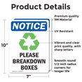thumbnail image 2 of (2 Pack) Please Breakdown Boxes Sign, 2 of 7