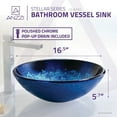 thumbnail image 5 of Spa World LS-AZ161 Stellar Series Deco-Glass Round Vessel Sink - Blue Blaze, 5 of 5