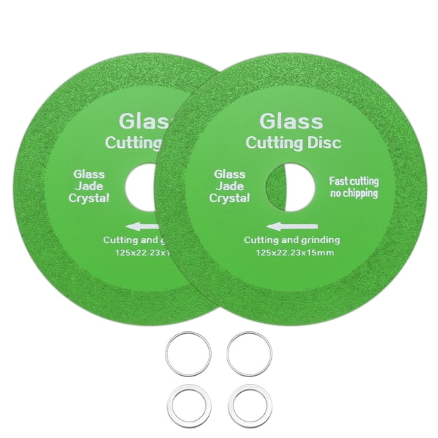 Disco de corte de vidrio Uxcell 2 Pack de 5 pulgadas para amoladora angular de 7/8" Disco de corte de diamante Ultra-fino