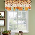 thumbnail image 3 of Orange Pumpkins Fall Curtain Valances for Windows, Kitchen Valance Window Treatments Panel 2 Pack, Thanksgiving Maple Leaves Weeping Rustic Rod Pocket Short Curtains for Bathroom Bedroom 60 x 18 Inch, 3 of 8
