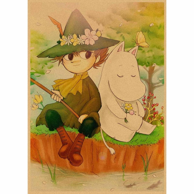 Póster Moomins Anime Art Family Home Decor 29,7 x 42 cm, papel
