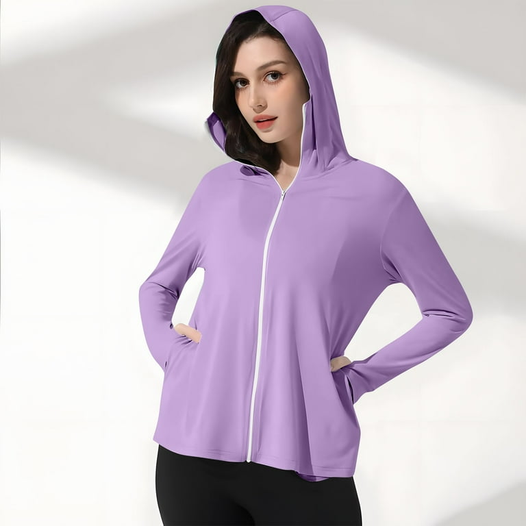 Xfvqtps Sun Protection Clothing Women Hoodie Full Zip up Long