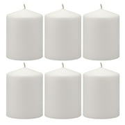 Stonebriar Collection Unscented White Pillar Candle, 6-Pack, 3" x 4", 35-Hour Burn Time
