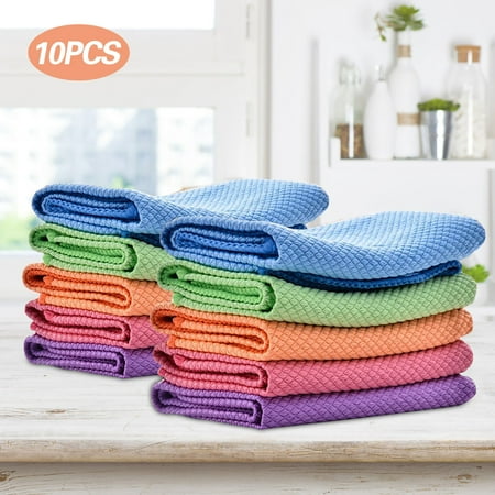 

ForestYashe 5/10 Pack Easy Clean Nanoscale Cloth 40 X 30cm Lint Free Microfibre Cloth Reusable Microfibre Cleaning Cloths For Glass Mirrors Car Kitchen 10PCS Wipes
