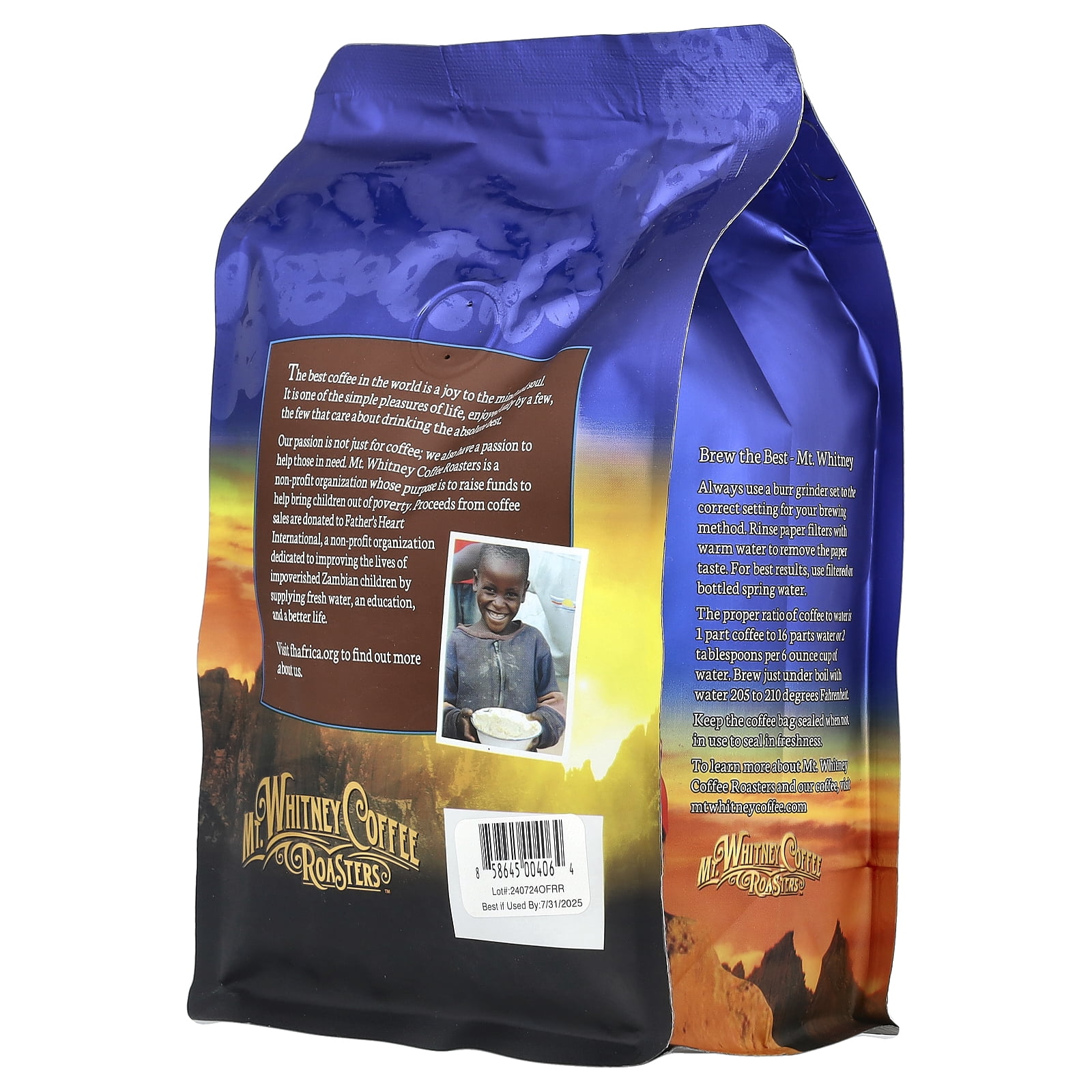 Mt. Whitney Coffee Roasters Organic French Roast, Whole Bean Coffee, Dark Roast, 12 oz (340 g)