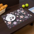 thumbnail image 2 of Placemat, Pioneer Flower Floral Print Pattern Place Mats Table Mat Set Of 2, PVC Washable Placemats for Party Kitchen Dining Decoration, 18x12 Inch, Fade Resistant, 2 of 6