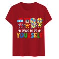 thumbnail image 1 of JAKANYQ T-Shirts pour Femmes Sensibilisation T-shirt Polyvalent pour Femmes, 1 of 6