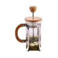 thumbnail image 3 of Press Infuser Bamboo Cover With Coffee Pot Clear/Brown/Silver，Cafepress Wood Pressed Coffee, French Press, Olive Wood, Heat Resistant Glass,Practical Capacity, 600 ml, 3 of 5