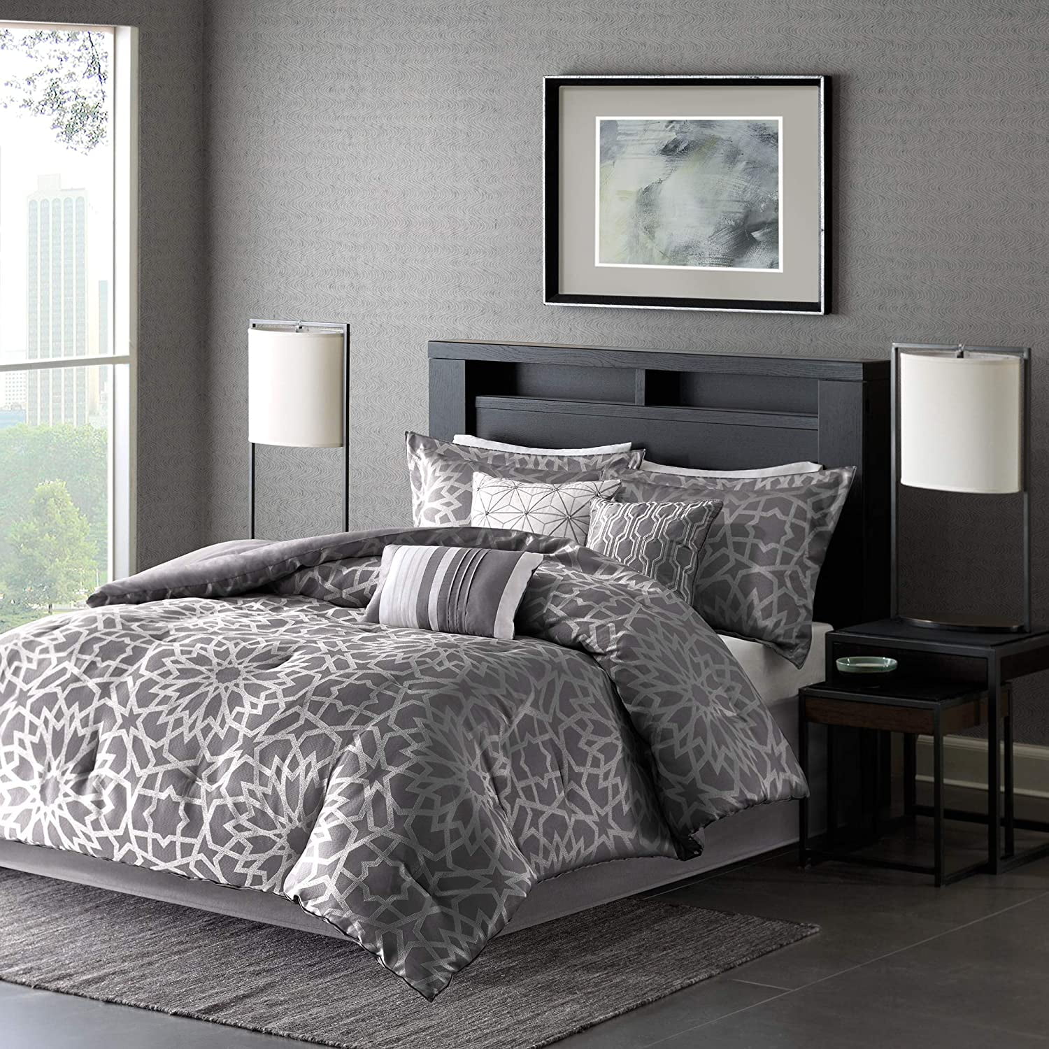 Home Essence Glam Luxury Floral Geometric Print Woven 7 Pieces