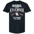 thumbnail image 2 of Men's Checkered Flag Sports Navy Kyle Busch Rebel Bourbon Live Against The Grain T-Shirt, 2 of 3