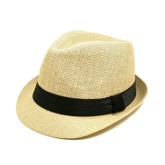 Classic Natural Fedora Straw Hat - Different Colors