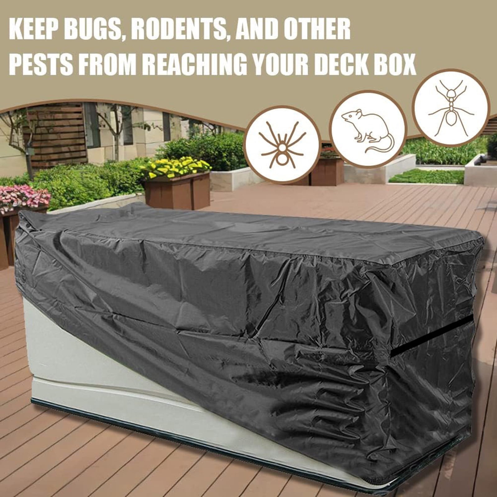 Outdoor Patio Garden Covers Furniture Waterproofed Covers Large Deck Boxes Covers for Outdoor Storage and Garden
