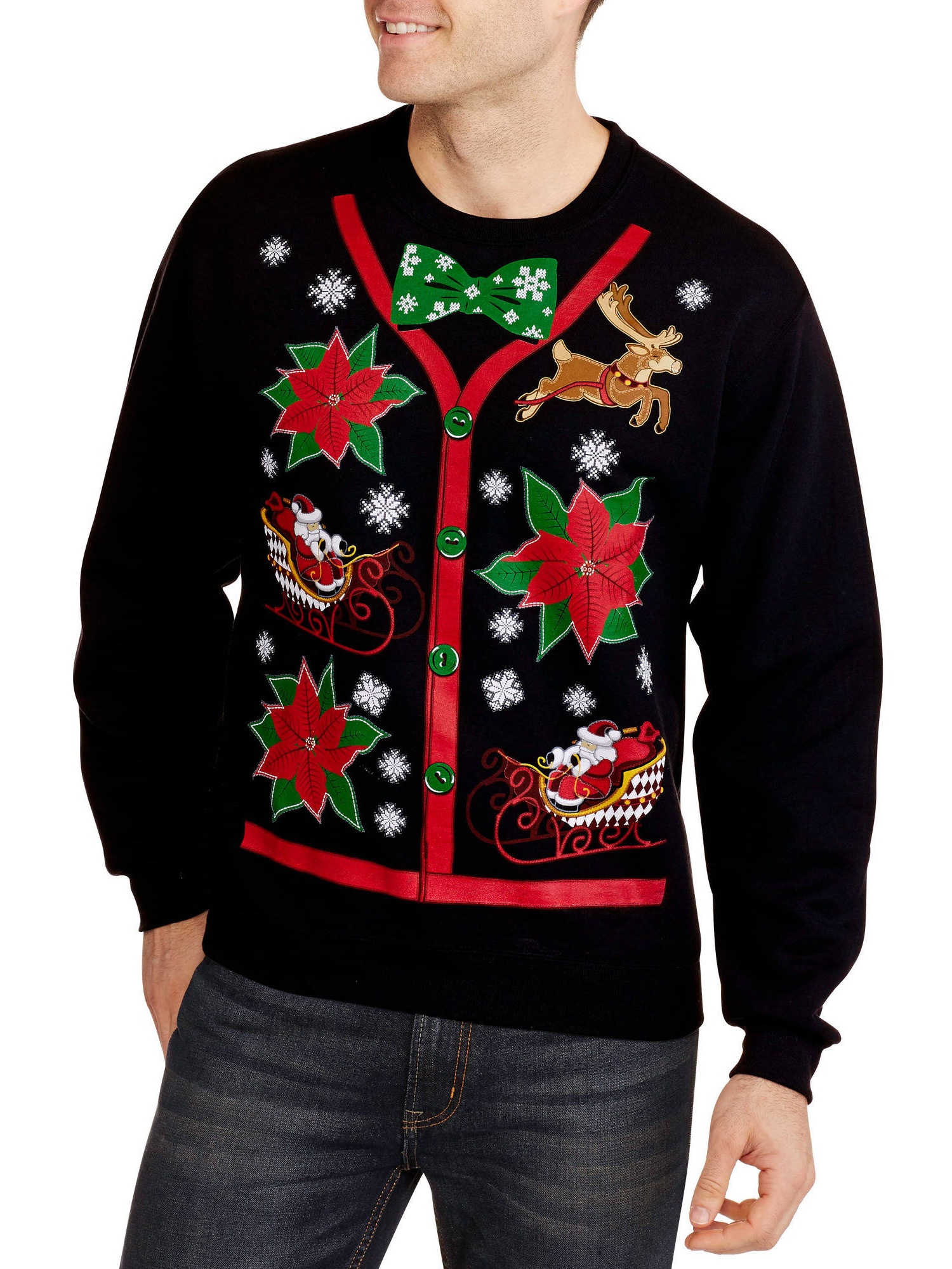 Ugly Christmas Men's "Christmas Cardigan" Fleece Sweat Shirt