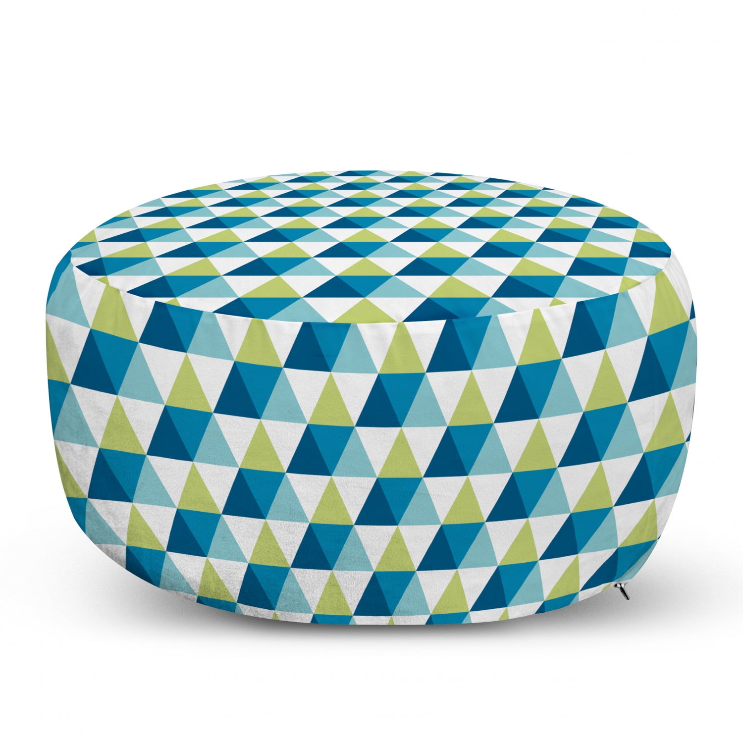 Decorative Soft Foot Rest with Removable Cover Living Room and Bedroom Ambesonne Abstract Ottoman Pouf Pale Green Blue Violet Modern Geometric Shapes Forming Circles Optical Illusion Pattern