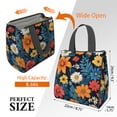 thumbnail image 3 of Pioneer Flower Floral Print Pattern Insulated Lunch Bag for Women & Adults,Large Portable Soft Cooler Lunch Bag,Thermal Food Storage Tote with Pearl Cotton,8.66L,8.75x5.75x9.5 Inch, 3 of 6
